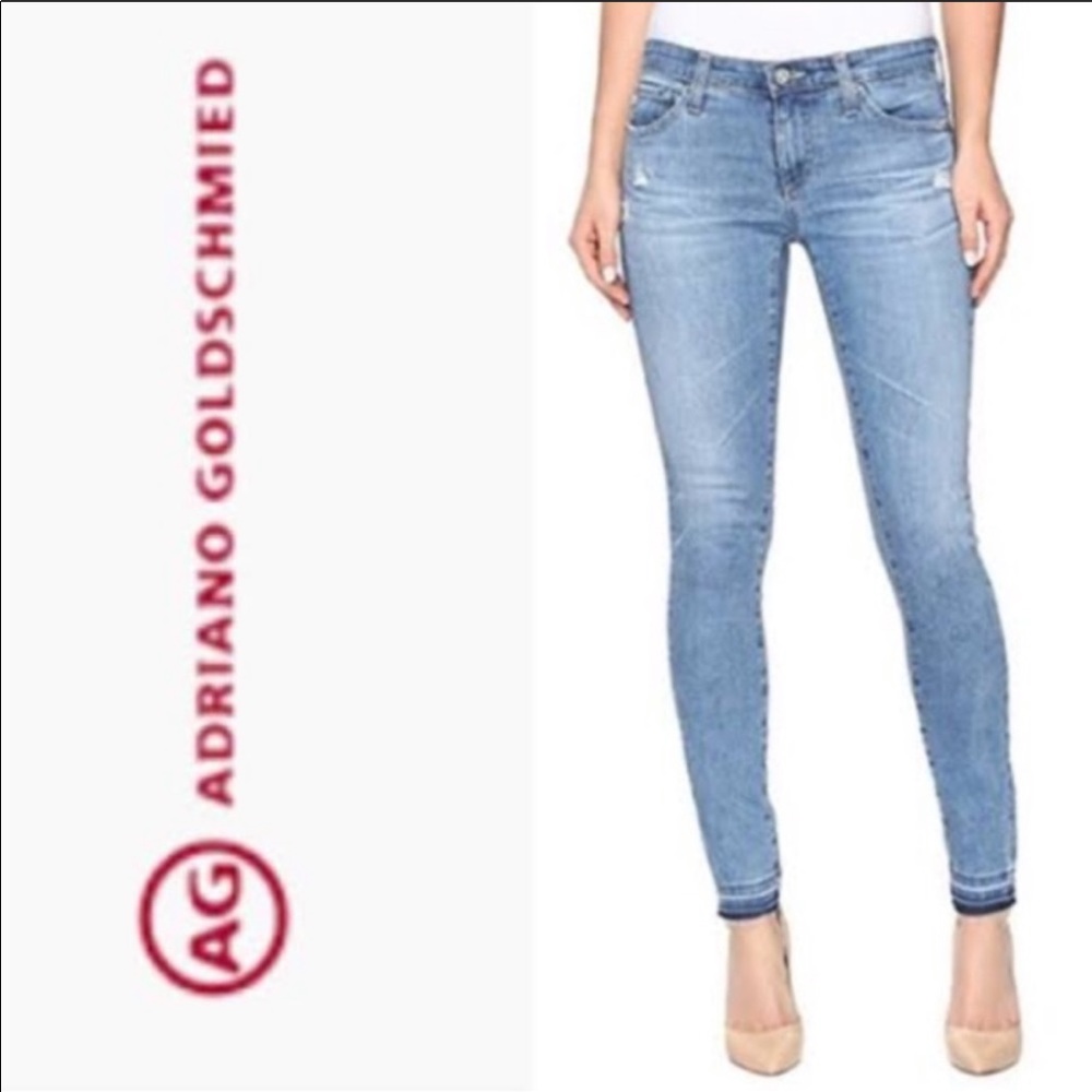 AG Light Wash The Legging Ankle Released Hem Jeans